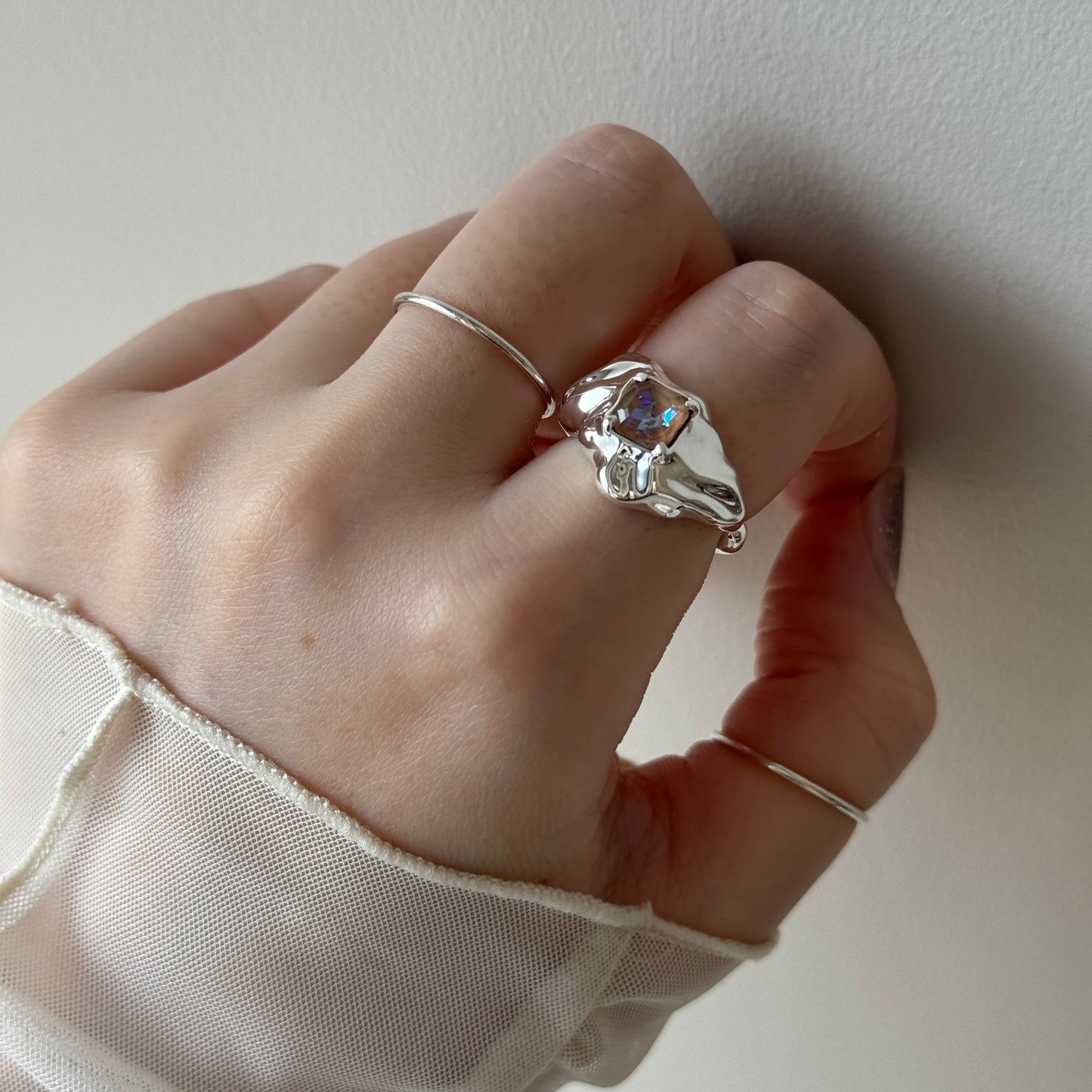 [ cappuccino ]  melt ring  silver