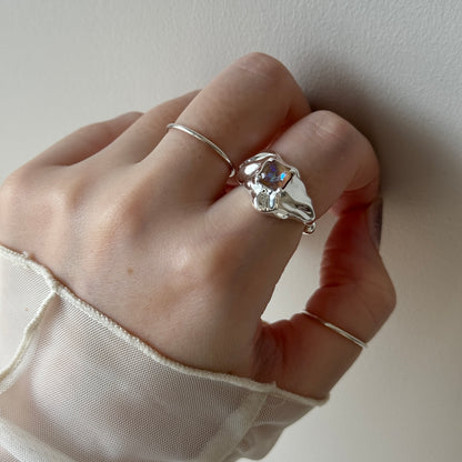 [ cappuccino ]  melt ring  silver