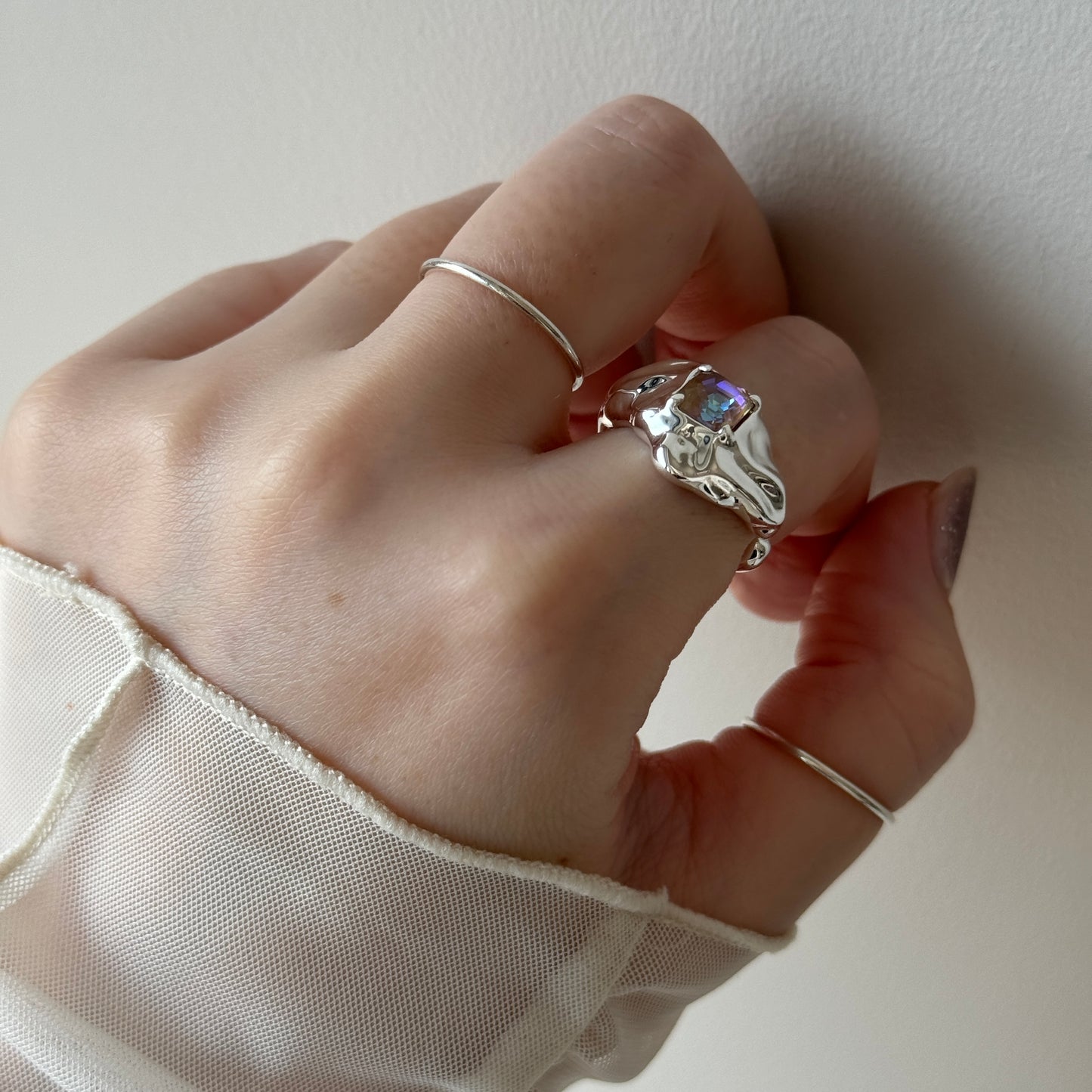 [ cappuccino ]  melt ring  silver