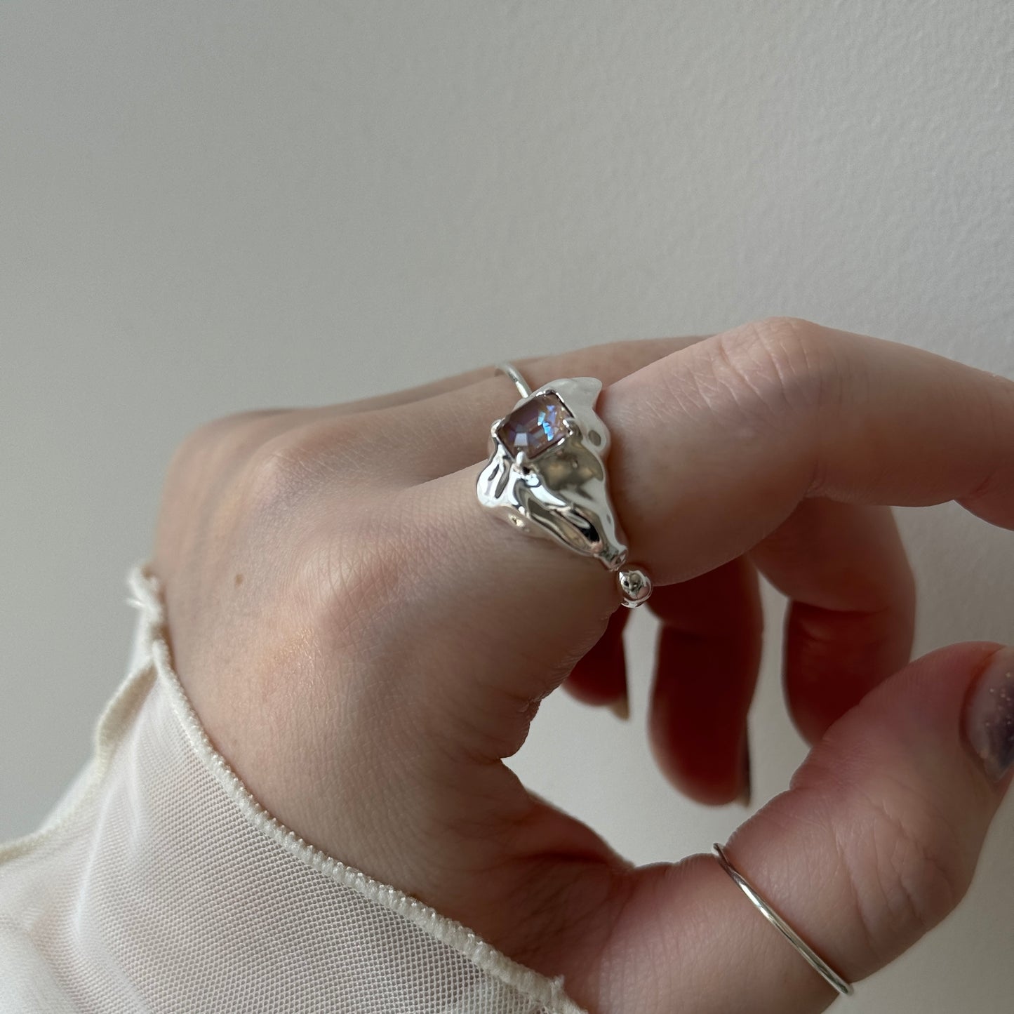 [ cappuccino ]  melt ring  silver