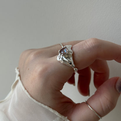 [ cappuccino ]  melt ring  silver