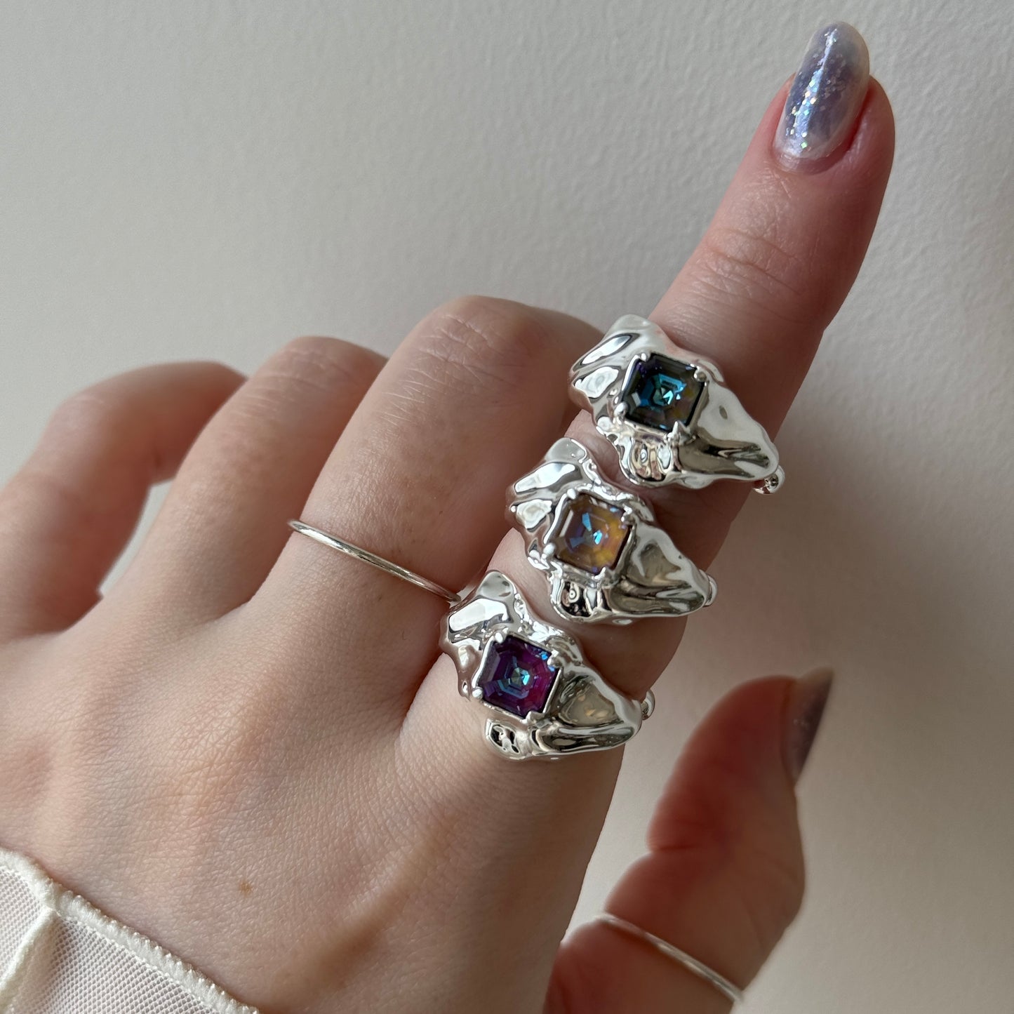 [ cappuccino ]  melt ring  silver