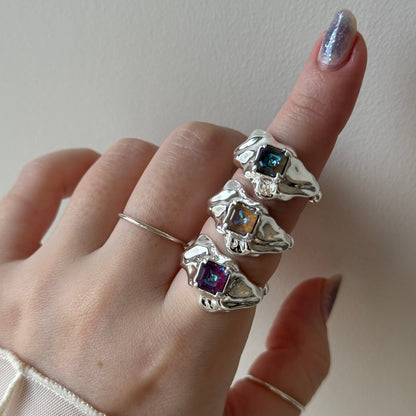 [ cappuccino ]  melt ring  silver
