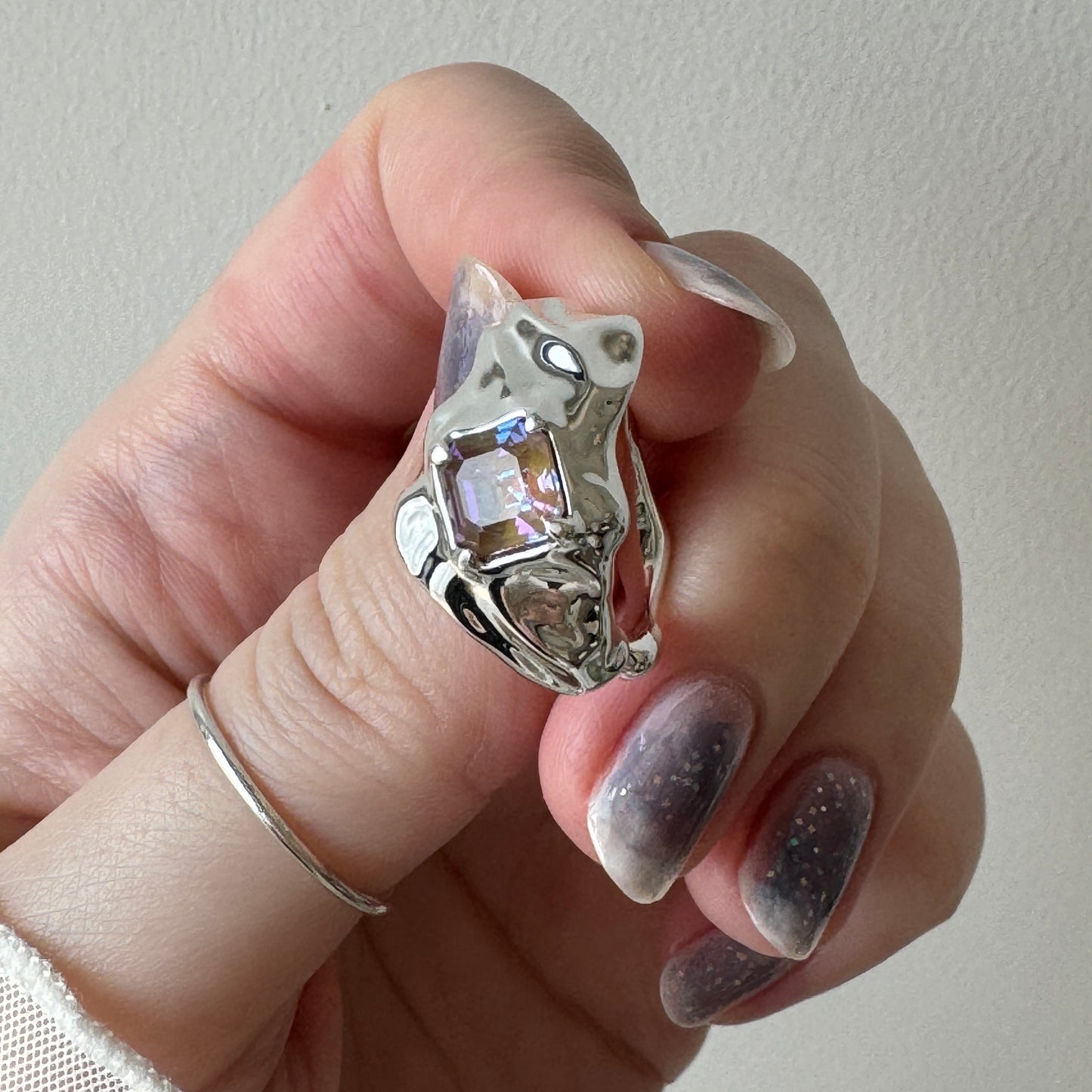 [ cappuccino ]  melt ring  silver