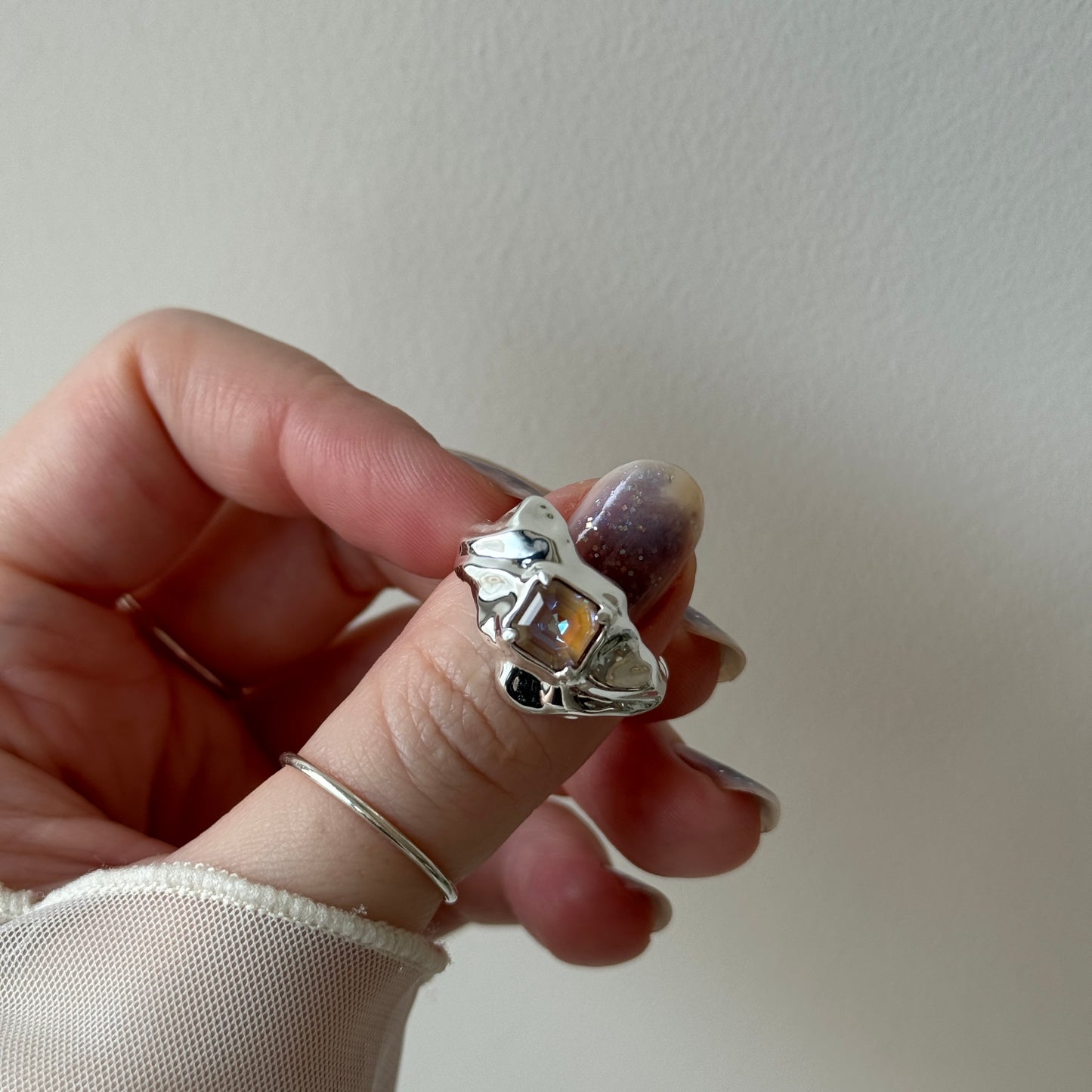[ cappuccino ]  melt ring  silver