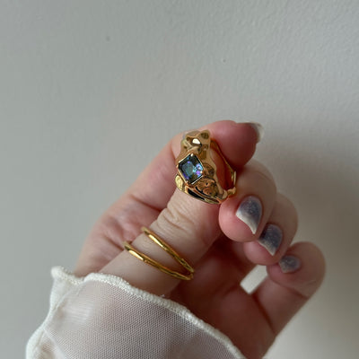 [ army green delight ]  melt ring  gold