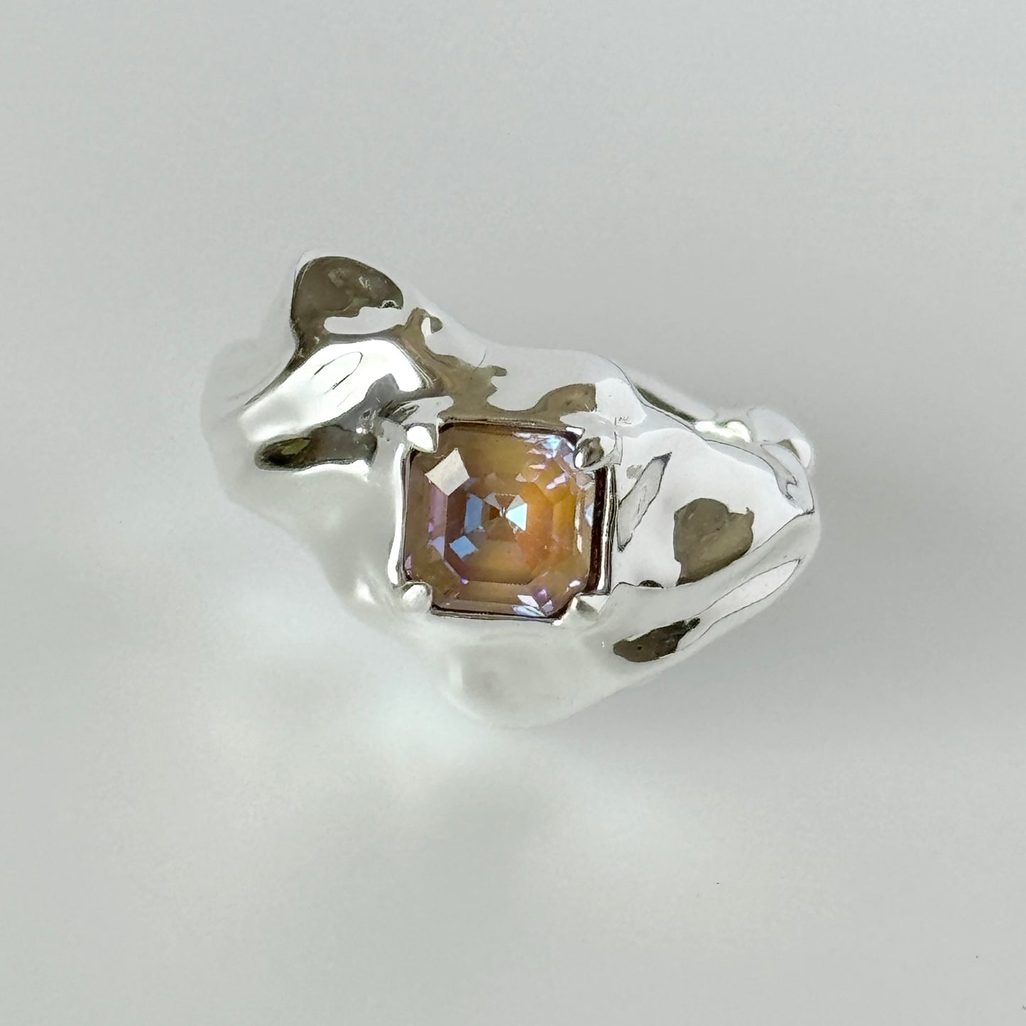 [ cappuccino ]  melt ring  silver