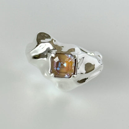 [ cappuccino ]  melt ring  silver