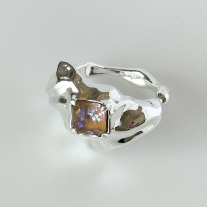 [ cappuccino ]  melt ring  silver