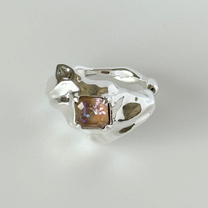 [ cappuccino ]  melt ring  silver