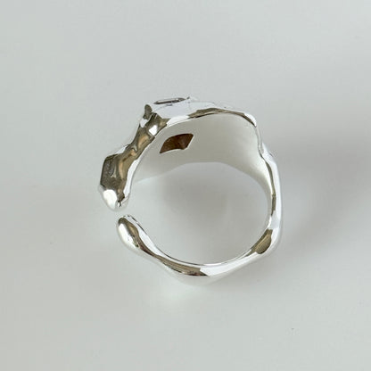 [ cappuccino ]  melt ring  silver