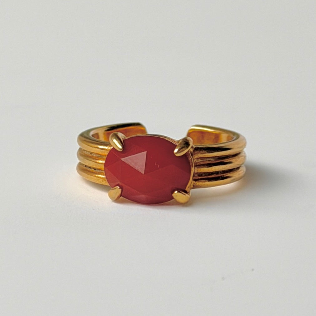 [ red agate ] trois gold