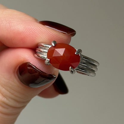 [ red agate ] trois silver