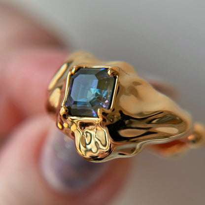 [ army green delight ]  melt ring  gold