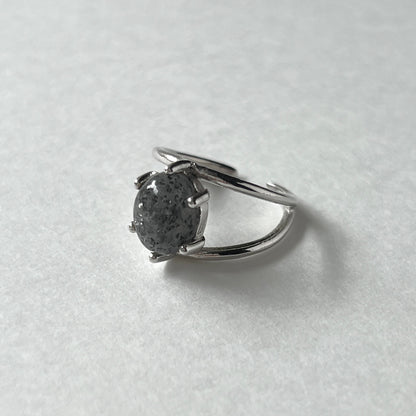 [ black aventurine ] double silver [ free size ]