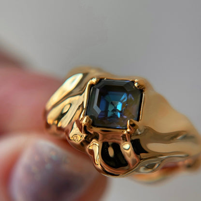 [ army green delight ]  melt ring  gold