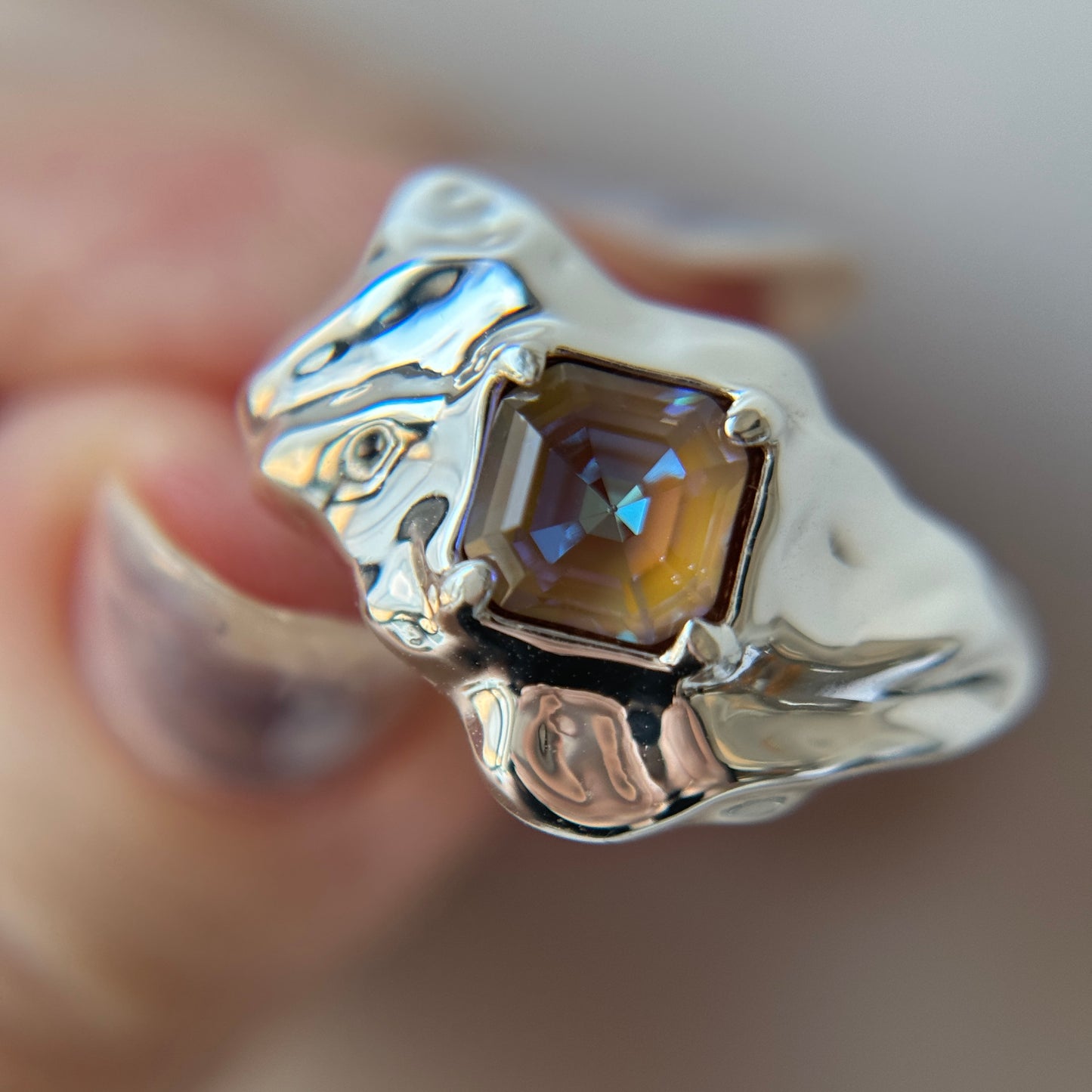 [ cappuccino ]  melt ring  silver