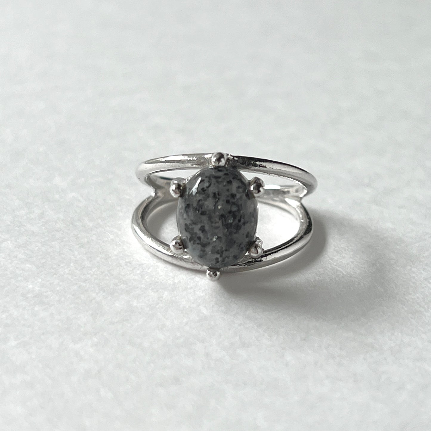 [ black aventurine ] double silver [ free size ]