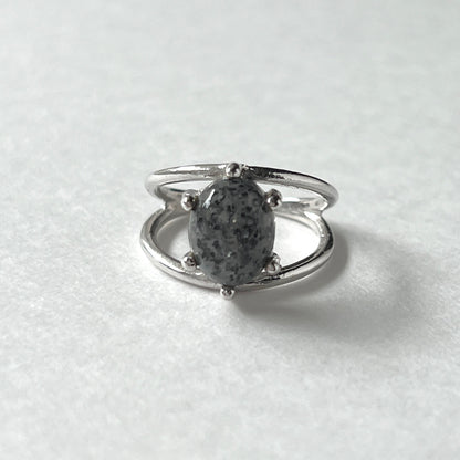 [ black aventurine ] double silver [ free size ]