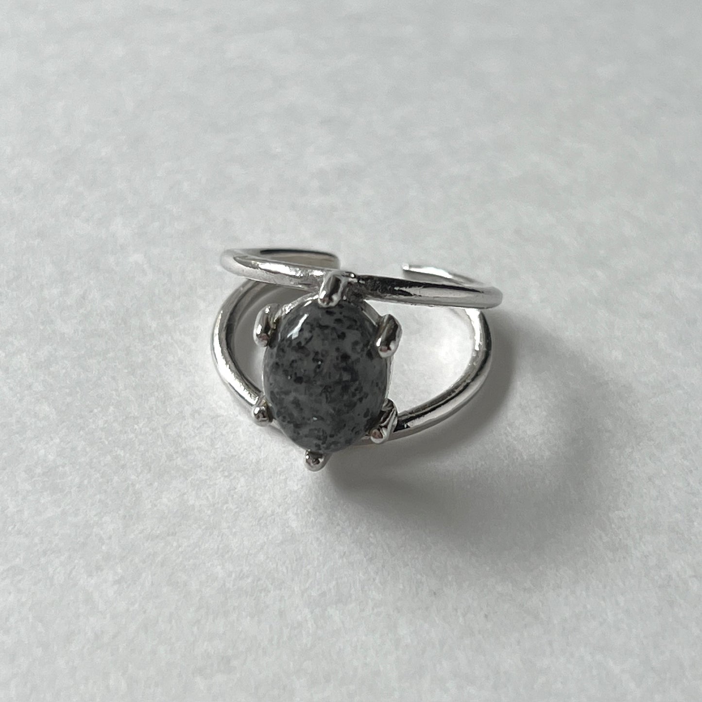 [ black aventurine ] double silver [ free size ]