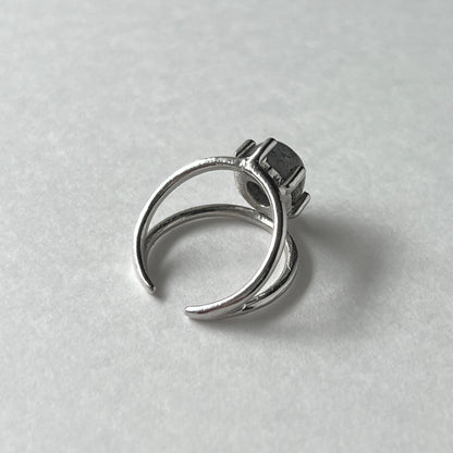 [ black aventurine ] double silver [ free size ]