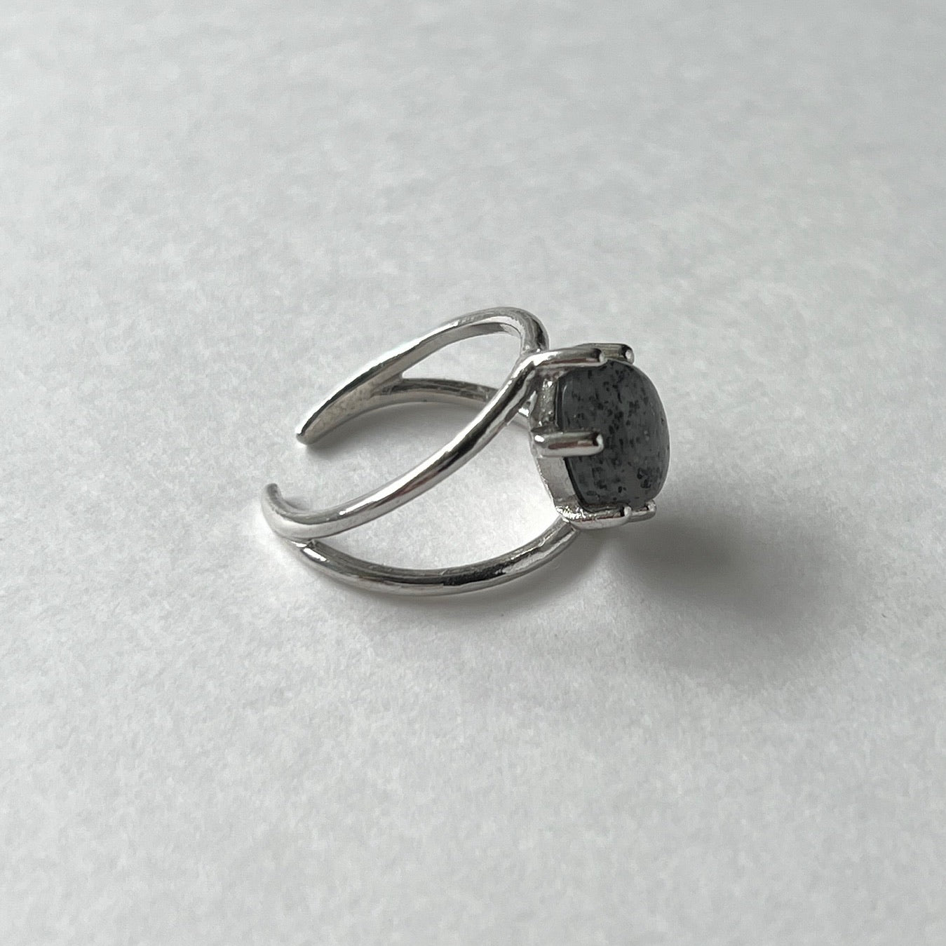 [ black aventurine ] double silver [ free size ]