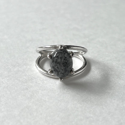 [ black aventurine ] double silver [ free size ]