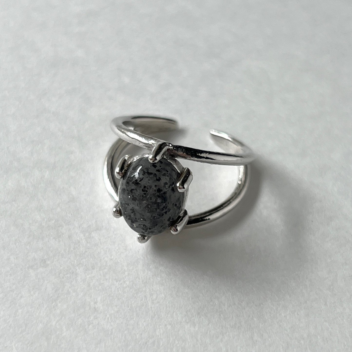 [ black aventurine ] double silver [ free size ]