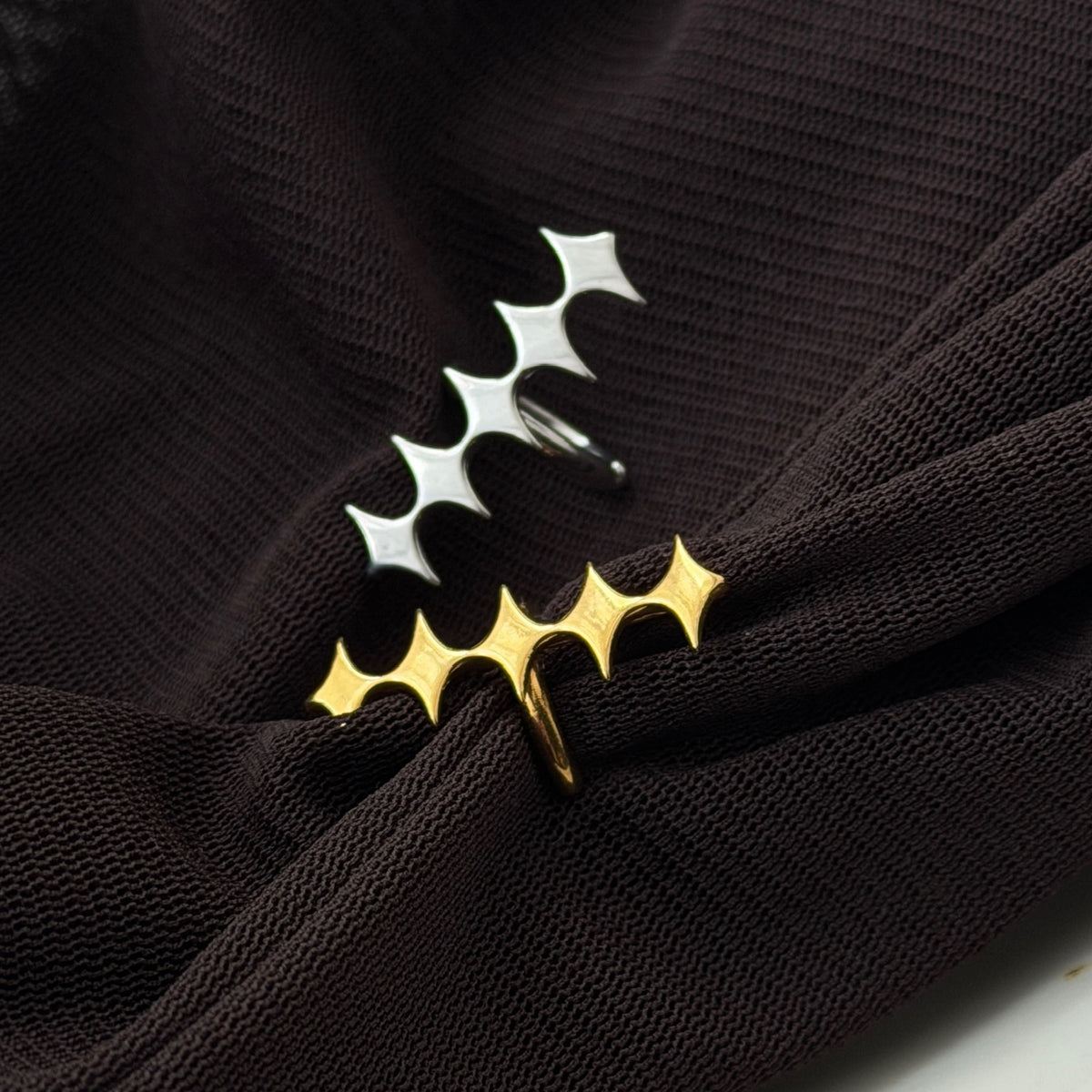 [ silver ] diamond line earcuff