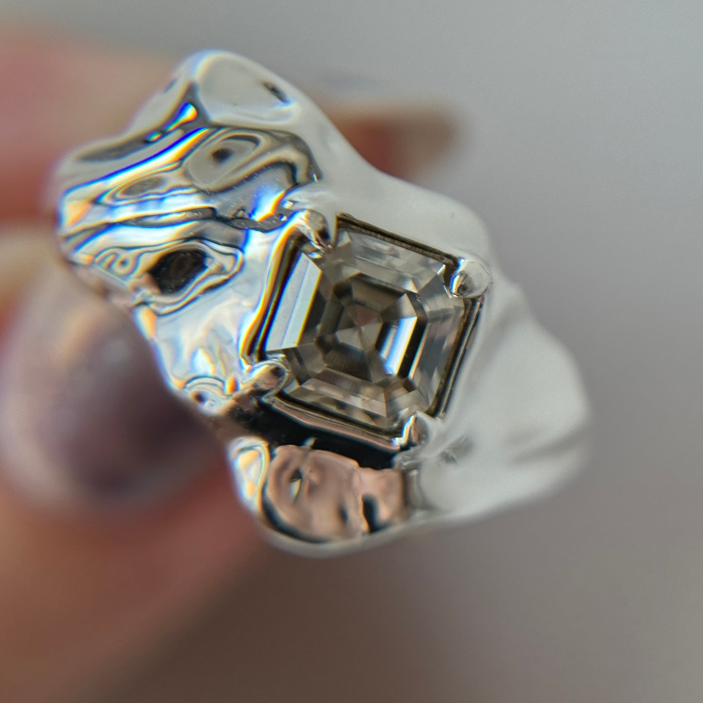 [ crystal shade ]  melt ring  silver