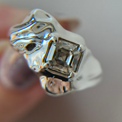 [ crystal shade ]  melt ring  silver