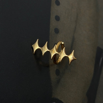 [ gold ] diamond line earcuff