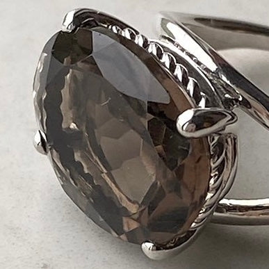 [ smoky quartz ] reine silver