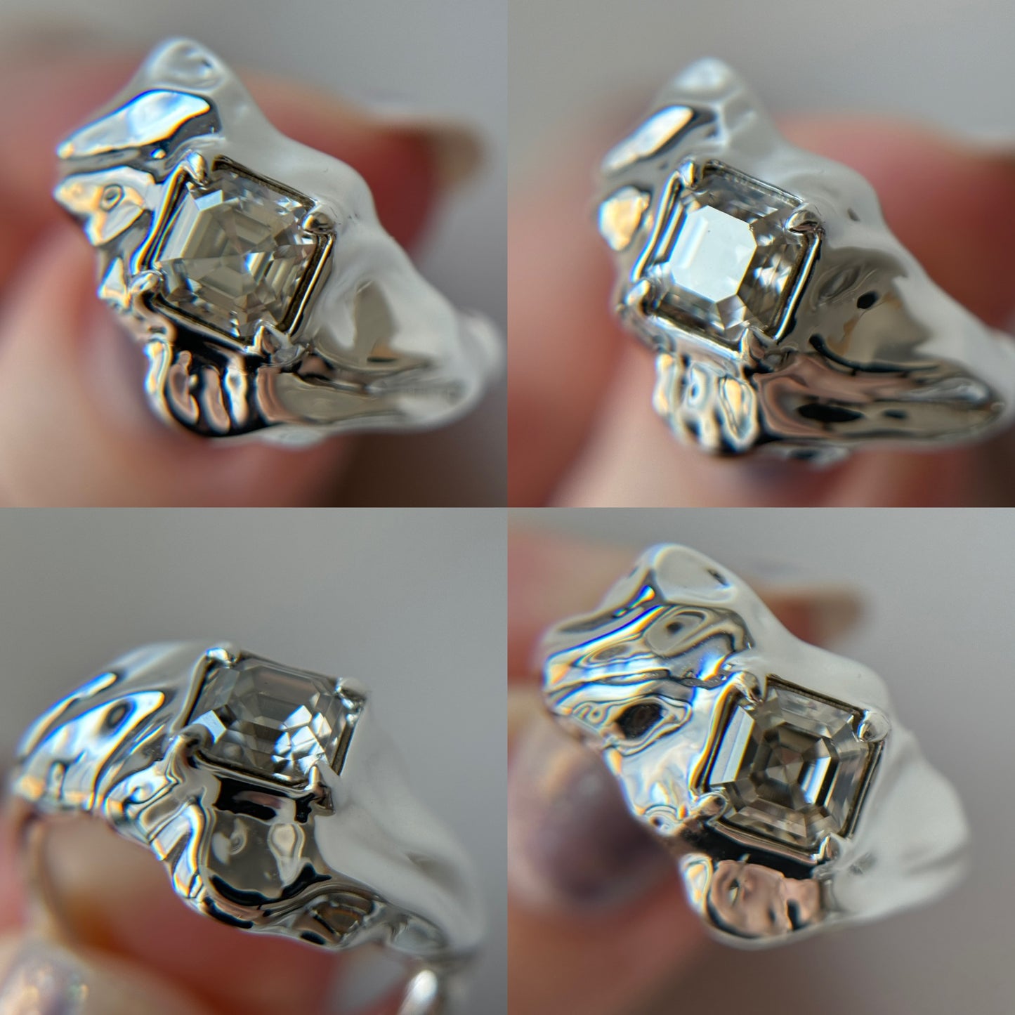 [ crystal shade ]  melt ring  silver