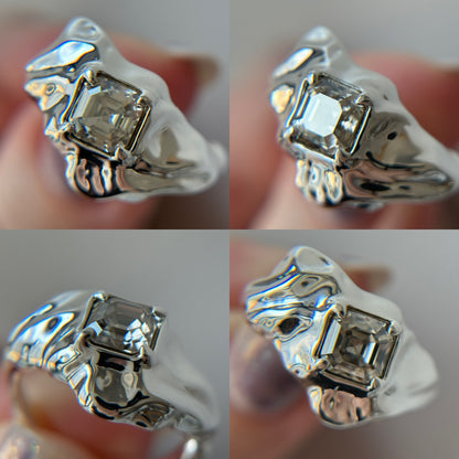 [ crystal shade ]  melt ring  silver