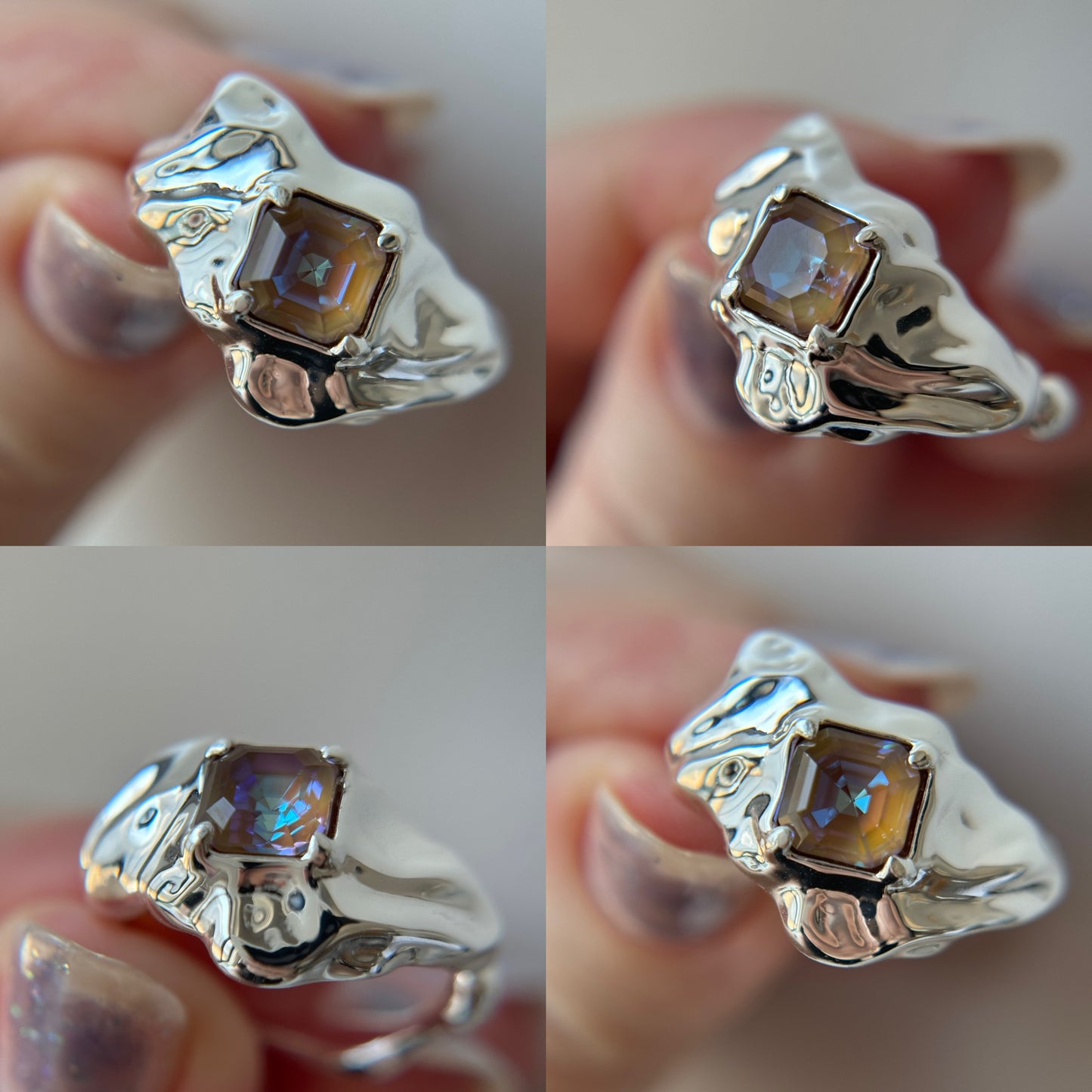 [ cappuccino ]  melt ring  silver