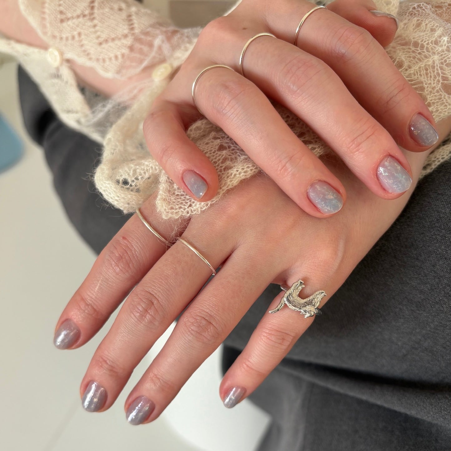 [ silver ] cat pinky [ free size ]