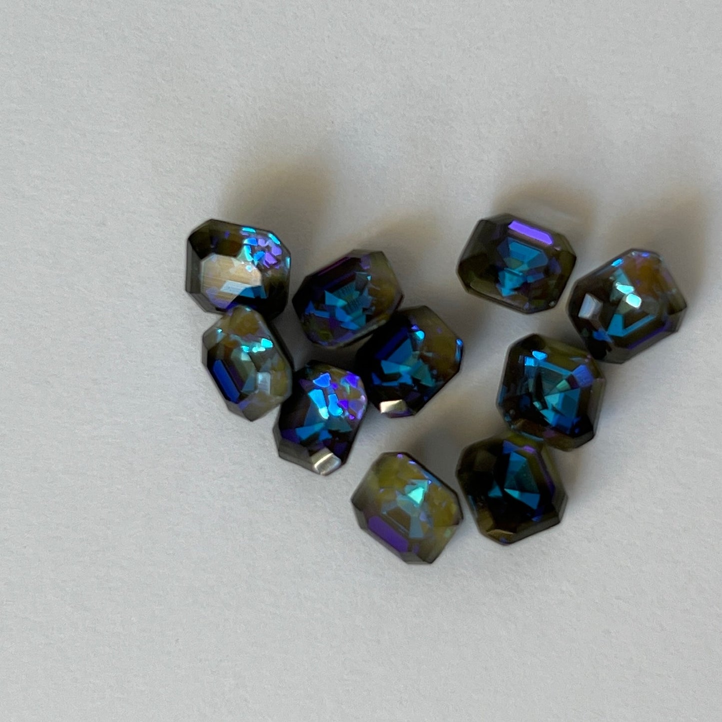 [ saphire blue glass ]  melt ring  silver