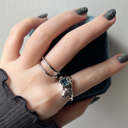 [ montana ]  melt ring  silver  [ free size ]