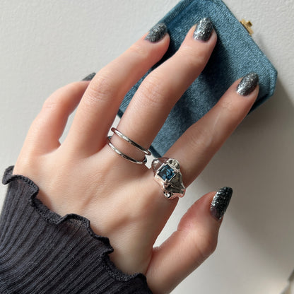 [ montana ]  melt ring  silver  [ free size ]