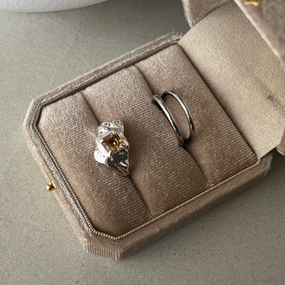 [ colorado topaz ]  melt ring  silver  [ free size ]