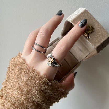 [ colorado topaz ]  melt ring  silver  [ free size ]