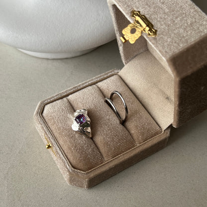 [ burgundy ]  melt ring  silver