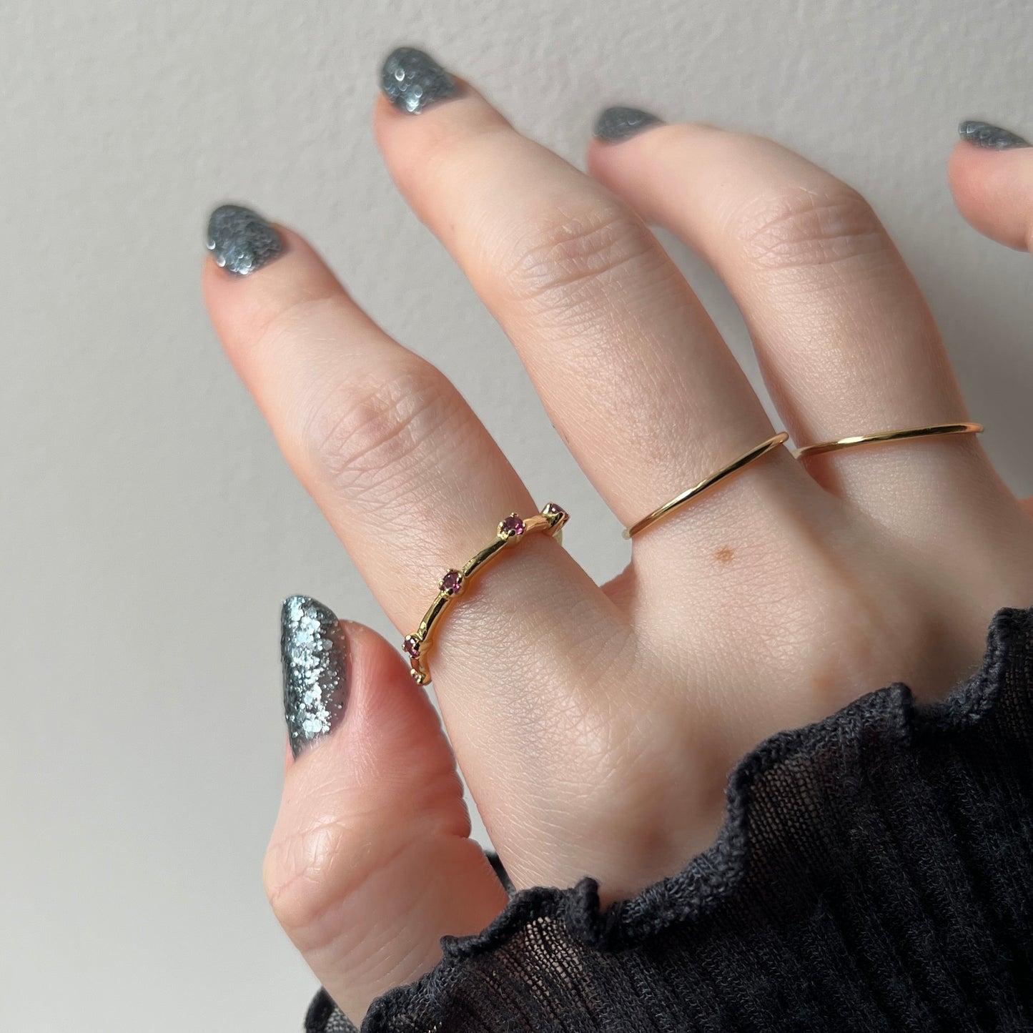 [ rhodolite garnet ] um garland ring gold