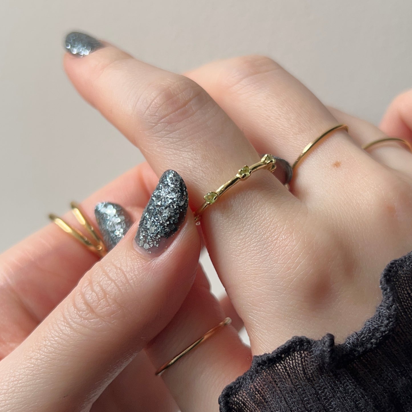 [ peridot ] um garland ring gold