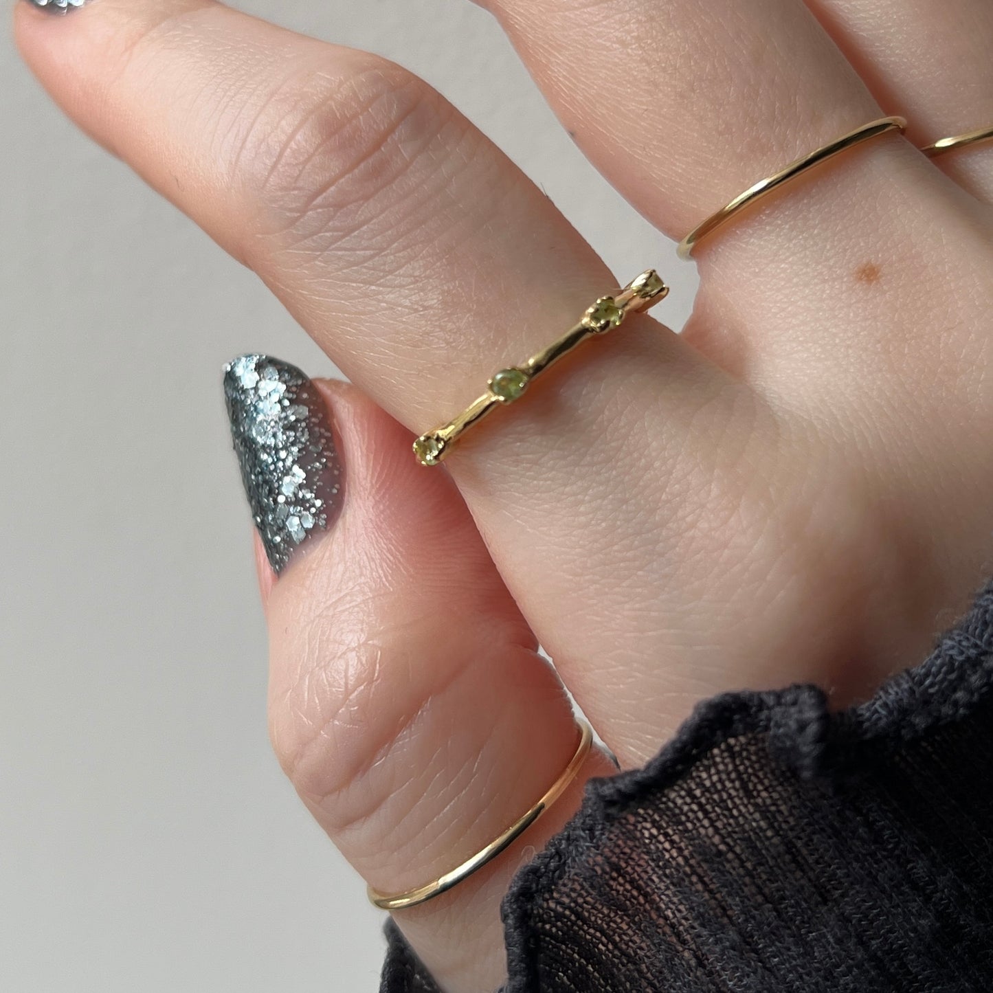 [ peridot ] um garland ring gold
