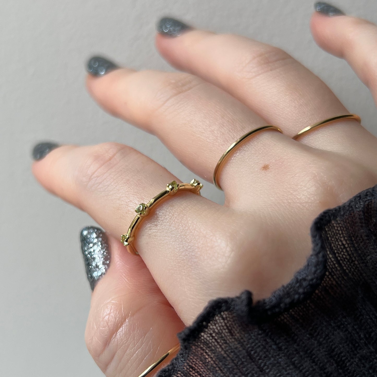 [ peridot ] um garland ring gold