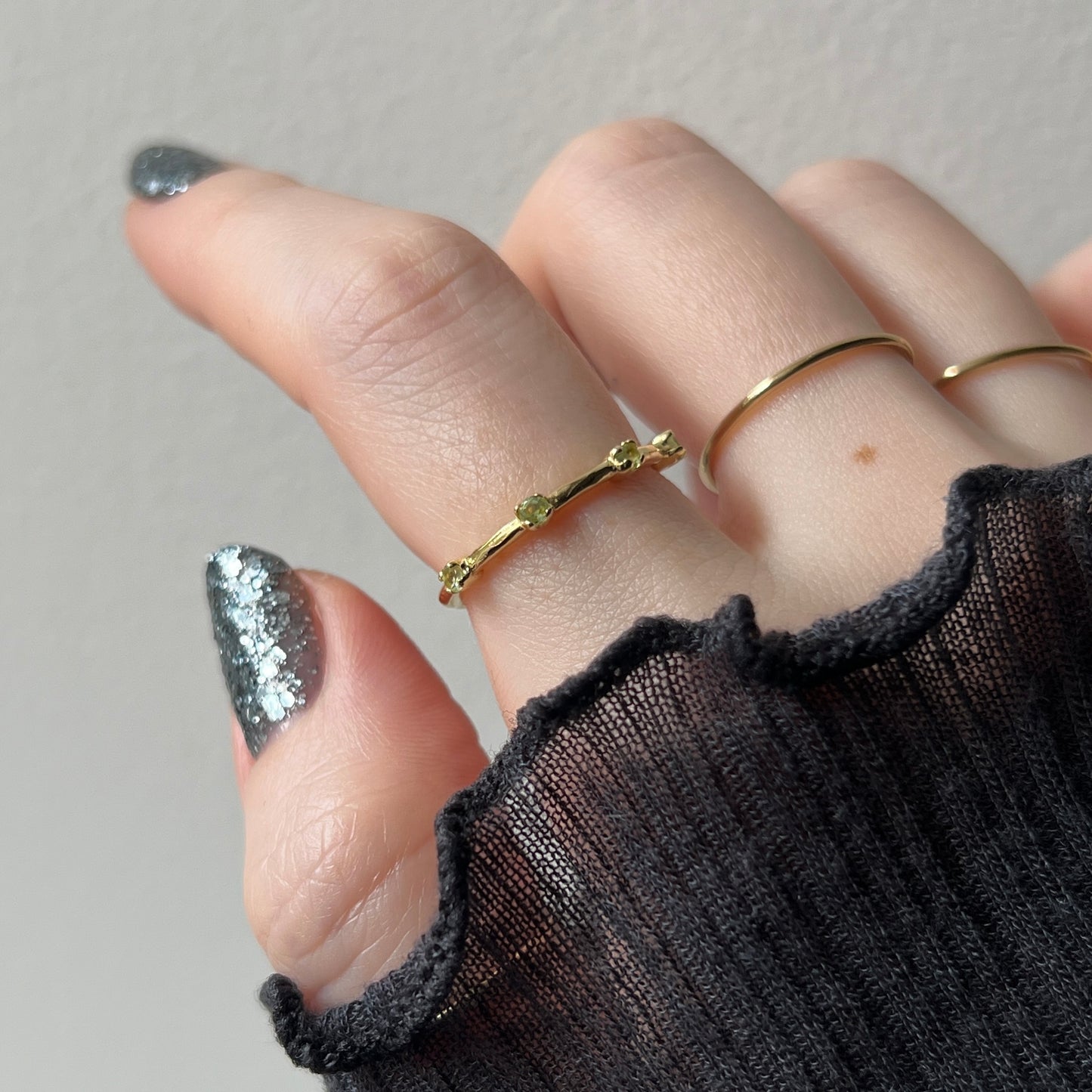 [ peridot ] um garland ring gold