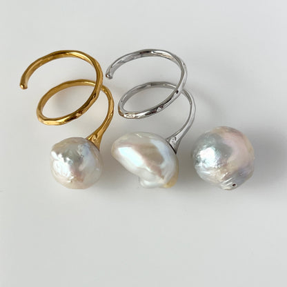 [ ✴︎12 ] oyster pearl mini ring