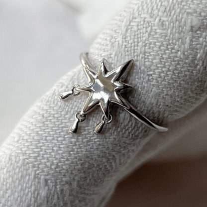 [ star drop ] ring silver